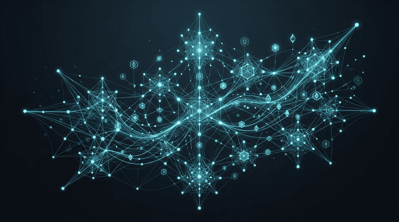 Investor-focused decentralized AI infrastructure visual